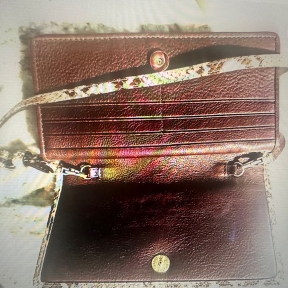 Brighton NEW Snake Print Leather Wallet with Strap - COMES WITH DUSTBAG!! - Picture 6 of 15